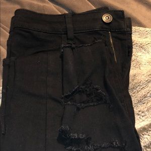 black ripped jeggings